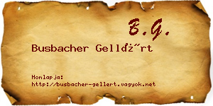 Busbacher Gellért névjegykártya